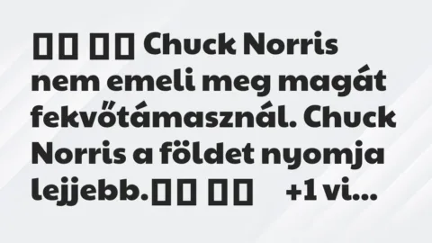 Viccek: 
		  
		  Chuck Norris nem emeli meg magát fekvőtámasznál. Chuck…