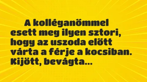 Vicces történet:
A kolléganőmmel esett meg ilyen sztori, hogy az uszoda előtt várta a … Vicces történet:
A kolléganőmmel esett meg ilyen sztori, hogy az uszoda előtt várta a …