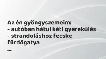 Vicces történet: Az én gyöngyszemeim: – autóban hátul két!… Vicces történet: Az én gyöngyszemeim: – autóban hátul két!…