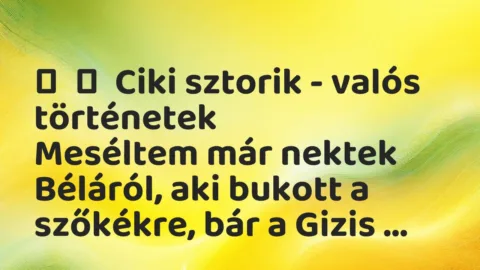 Vicces történet: 
	    	    Ciki sztorik – valós történetek


Meséltem már nektek…