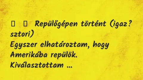 Vicces történet:
Repülőgépen történt (igaz? sztori)
Egyszer elhatároztam, hogy … Vicces történet:
Repülőgépen történt (igaz? sztori)
Egyszer elhatároztam, hogy …