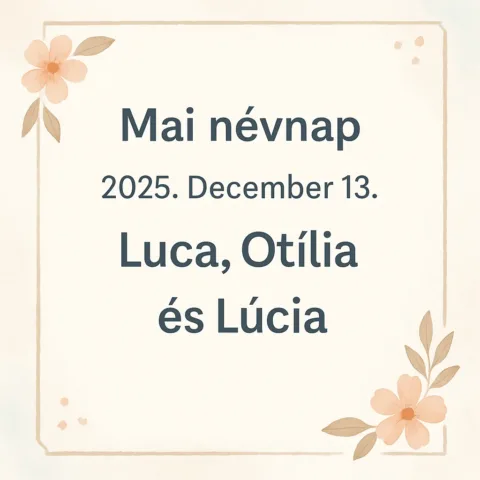 Mai névnap – 2025. December 13.: Luca, Otília és Lúcia