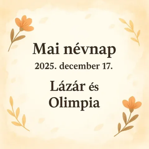 Mai névnap – December 17.: Lázár és Olimpia