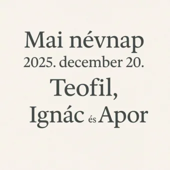Mai névnap – December 20. Teofil, Ignác és Apor Mai névnap – December 20.: Teofil, Ignác és Apor