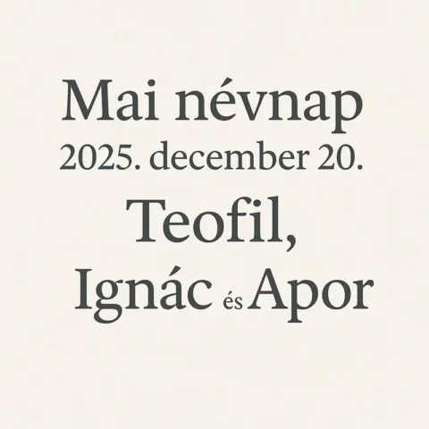 Mai névnap – December 20.: Teofil, Ignác és Apor