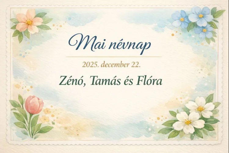 Mai névnap – December 22.: Zénó, Tamás és Flóra