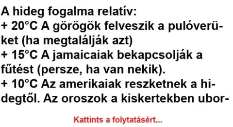 Vicc: A hideg fogalma relatív