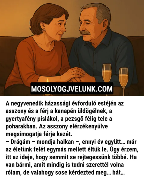 Vicc: A negyvenedik házassági évforduló estéjén Vicc: A negyvenedik házassági évforduló estéjén