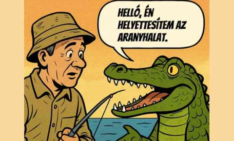 Vicc: Az aranyhal szabira megy