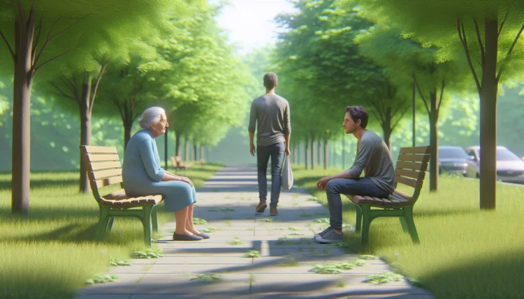 Vicc: Az idős néni ül a padon a parkban, és arra sétál egy fiatalember.