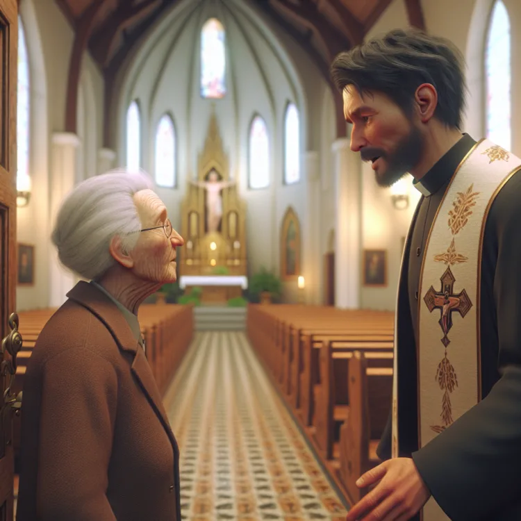 Vicc: Az öreg néni megérkezik a templomba, és a pap megkérdi tőle: