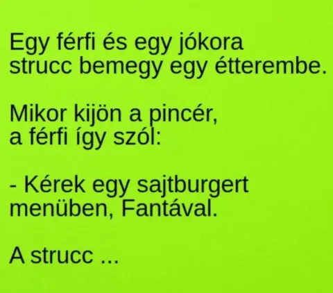 Vicc: Egy férfi és egy jókora strucc bemegy egy étterembe – TUDNOD…