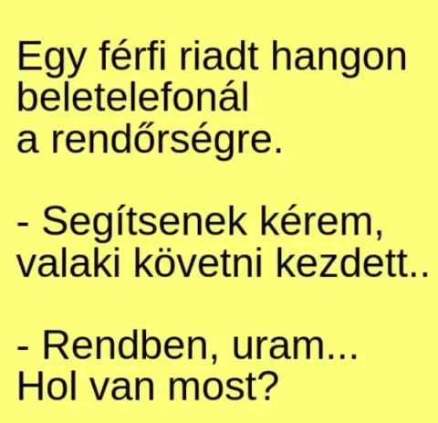 Vicc: Egy férfi riadt hangon beletelefonál a rendőrségre –