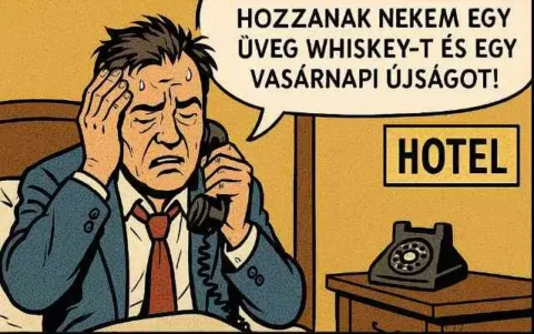 Vicc: Egy részeg üzletember kivesz egy szobát