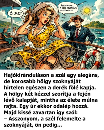 Vicc: Hajókirándulás, erős szél