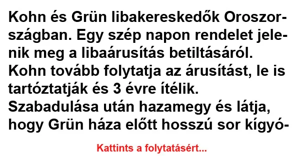 Vicc: Kohn és Grün libakereskedők Oroszországban Vicc: Kohn és Grün libakereskedők Oroszországban
