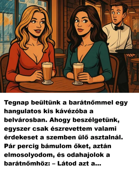 Vicc: Tegnap beültünk a barátnőmmel egy hangulatos kis kávézóba Vicc: Tegnap beültünk a barátnőmmel egy hangulatos kis kávézóba