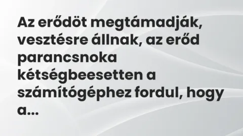 Vicc: Az erődöt megtámadják, vesztésre állnak, az erőd parancsnoka…
