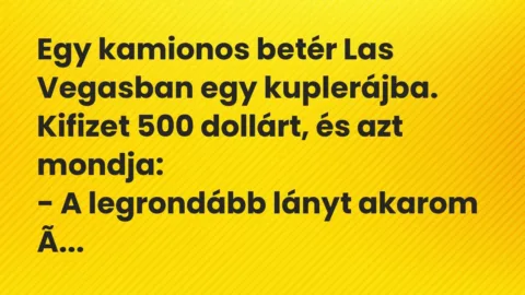 Vicc: Egy kamionos betér Las Vegasban egy kuplerájba. Kifizet 500 dollárt,…