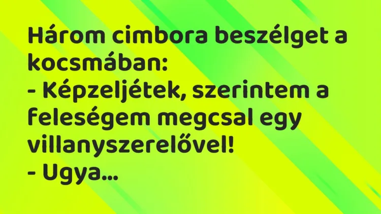 Vicc: Három cimbora beszélget a kocsmában: – Képzeljétek, szerintem a… Vicc: Három cimbora beszélget a kocsmában: – Képzeljétek, szerintem a…