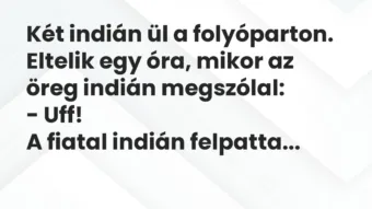 Vicc: Két indián ül a folyóparton. Eltelik egy óra, mikor az öreg indián…