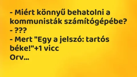 Vicc: – Miért könnyű behatolni a kommunisták számítógépébe?

-…
