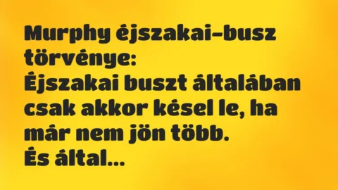 Vicc: Murphy éjszakai-busz törvénye:

Éjszakai buszt általában csak…