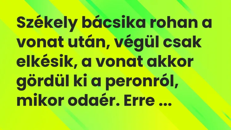 Vicc: Székely bácsika rohan a vonat után, végül csak elkésik, a vonat akkor…