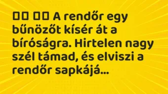 Viccek: A rendőr egy bűnözőt kísér át a bíróságra….