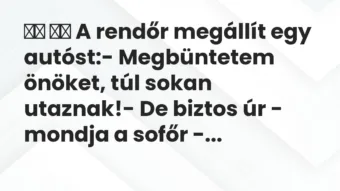 Viccek: A rendőr megállít egy autóst:- Megbüntetem…
