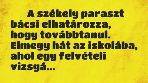 Viccek: 
		  
		  A székely paraszt bácsi elhatározza, hogy…
