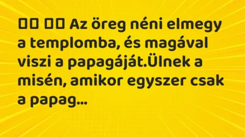 Viccek: 
		  
		  Az öreg néni elmegy a templomba, és magával viszi…