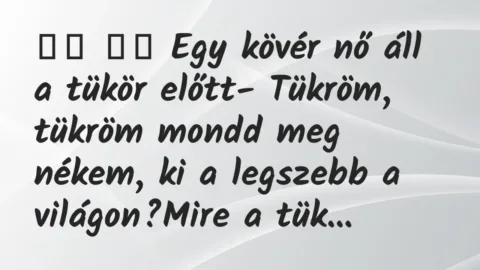 Viccek: 
		  
		  Egy kövér nő áll a tükör előtt- Tükröm,…