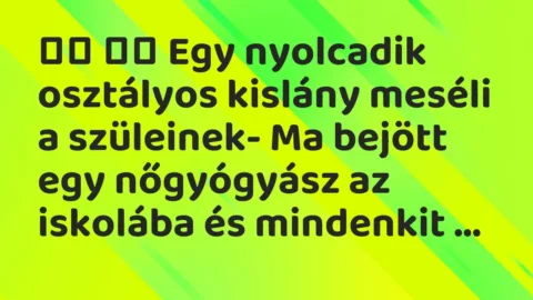 Viccek: 
		  
		  Egy nyolcadik osztályos kislány meséli a…