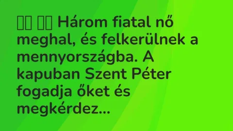 Viccek: 
		  
		  Három fiatal nő meghal, és felkerülnek a…