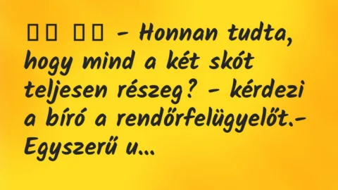 Viccek:
– Honnan tudta, hogy mind a két skót teljesen… Viccek:
– Honnan tudta, hogy mind a két skót teljesen…