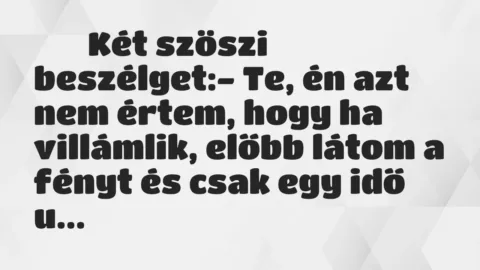 Viccek:
Két szöszi beszélget:- Te, én azt nem értem, … Viccek:
Két szöszi beszélget:- Te, én azt nem értem, …