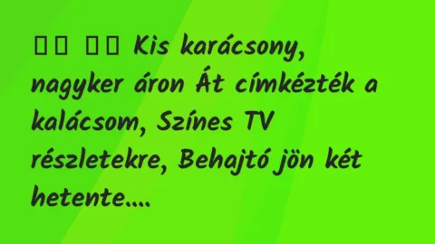 Viccek: 
		  
		  Kis karácsony, nagyker áron Át címkézték a…