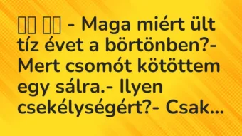 Viccek: – Maga miért ült tíz évet a börtönben?- Mert …
