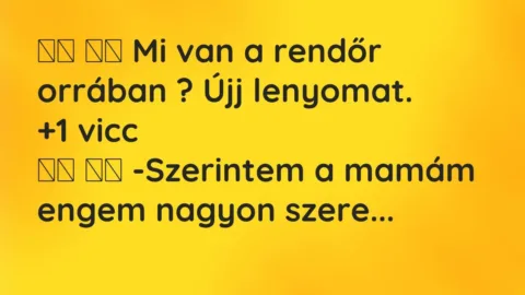 Viccek:
Mi van a rendőr orrában ? Újj… Viccek:
Mi van a rendőr orrában ? Újj…