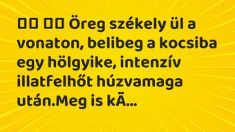Viccek: Öreg székely ül a vonaton, belibeg a kocsiba egy …