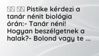 Viccek: Pistike kérdezi a tanár nénit biológia órán:-…