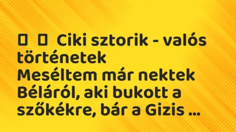 Vicces történet: 
	    	    Ciki sztorik – valós történetek


Meséltem már nektek…