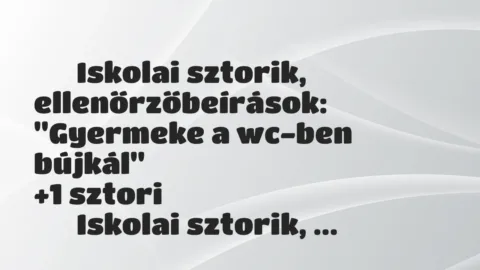 Vicces történet: 
	    	    Iskolai sztorik, ellenőrzőbeírások:


„Gyermeke a…