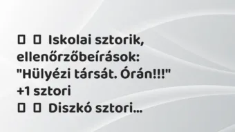 Vicces történet: Iskolai sztorik, ellenőrzőbeírások: „Hülyézi társát. …