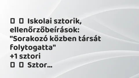 Vicces történet: 
	    	    Iskolai sztorik, ellenőrzőbeírások:


„Sorakozó közben …