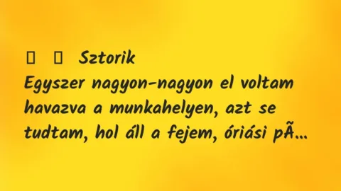 Vicces történet: 
	    	    Sztorik


Egyszer nagyon-nagyon el voltam havazva a…