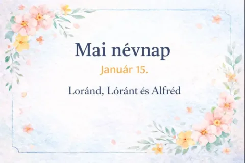 Mai névnap – január 15.: Loránd, Lóránt és Alfréd