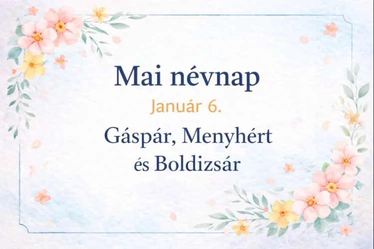Mai névnap – január 6. Gáspár, Menyhért és Boldizsár Mai névnap – január 6.: Gáspár, Menyhért és Boldizsár