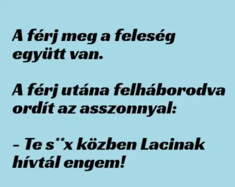 Vicc: A férj meg a feleség az együttlét után –